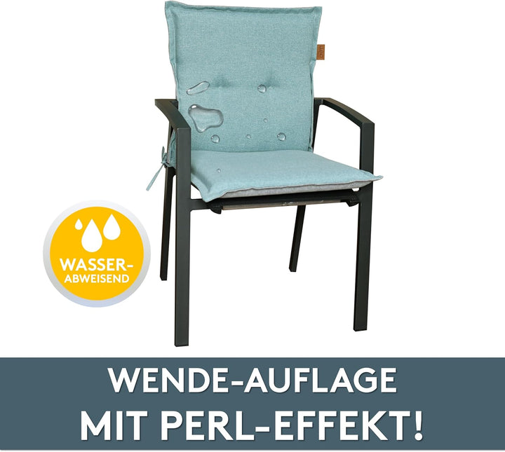 LILENO HOME Gartenstuhl Auflagen [2er Set - Niedriglehner] in Grün - Bequeme Liegen als Sitzauflagen