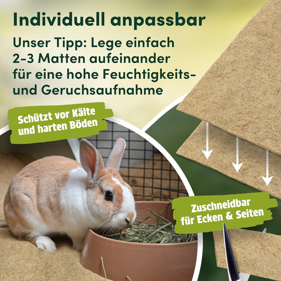 Hanfmatte auf 25 Meter Rolle x 50 cm breite | 5 mm Dicker Nagerteppich aus 100% Hanf | kompostierbar