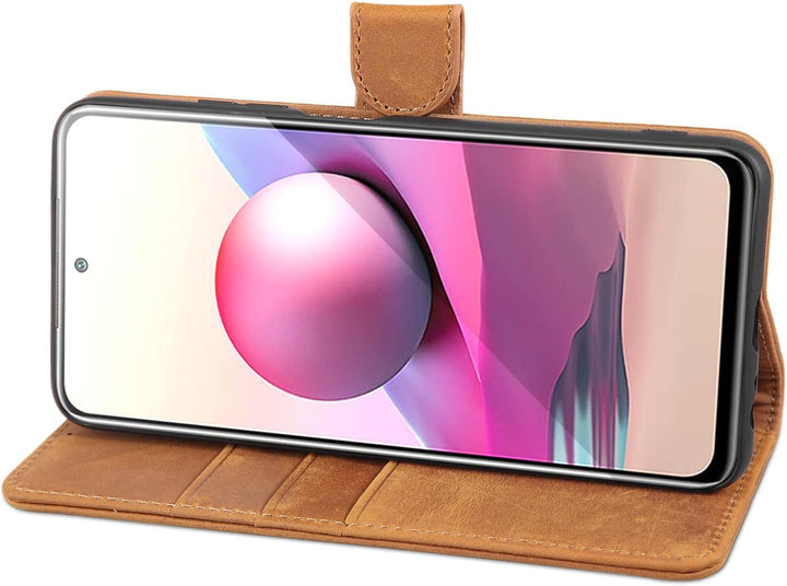 LENSUN Echtleder Hülle für Xiaomi Redmi Note 10 4G, Xiaomi Redmi Note 10s Handyhülle [Echtes Leder]