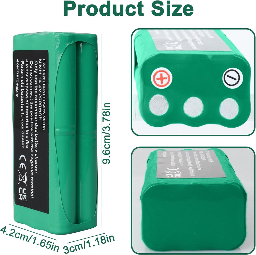 14.4 V,2000 mAh NI-Mh Ersatzakku Kompatibel Mit Dirt Devil Libero M606, Libero M606-1, Libero M606-2