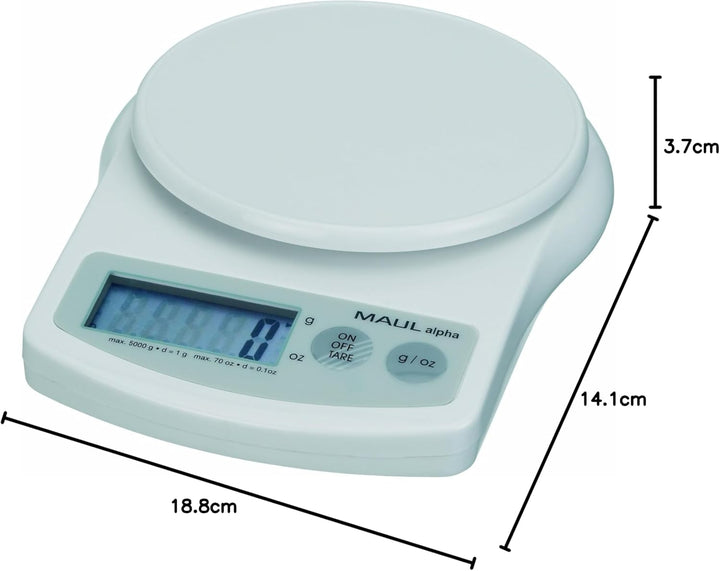 Briefwaage MAULalpha mit weiss 5000 g, weiss 5000 g
