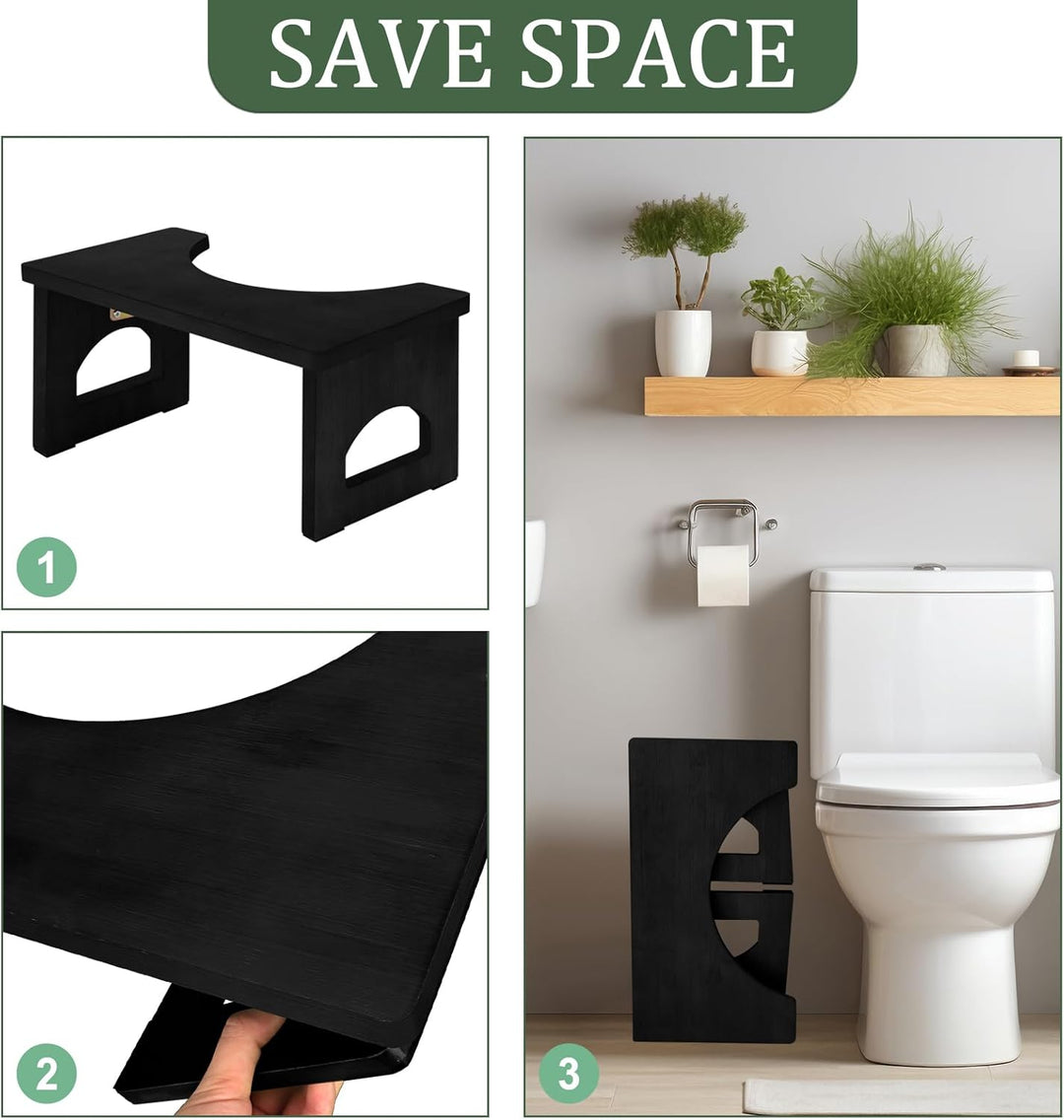 RayLove Physiologischer Toilettenhocker aus Holz, Klappbarer Toilettenhocker aus Holz, 35 Grad strap