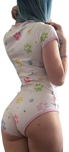 LittleForBig Baumwolle Strampler Onesie Pyjamas Bodysuit - Baby Pfoten Strampler Violett L, Violett