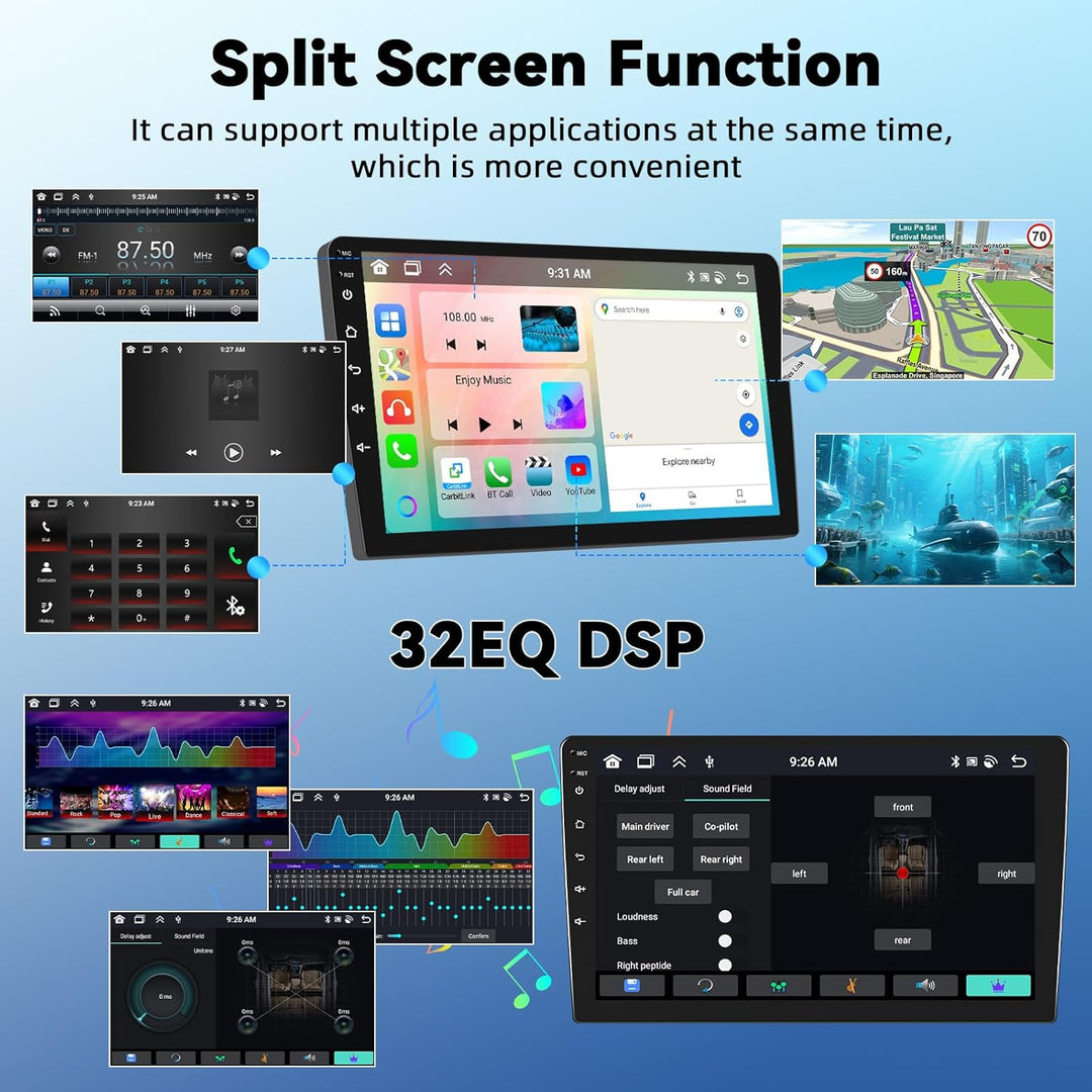 CAMECHO [DSP Audio] 8 Core 4+64G Android 13 Autoradio für Mercedes Benz Sprinter W639 W906 AB Klasse