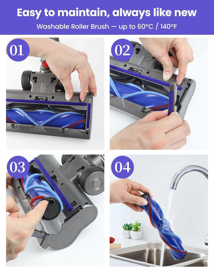 Bürste kompatibel für Dyson V6 Animal, V6 Fluffy, DC58 DC59 DC61 DC62 DC72 Staubsauger, Zubehör für
