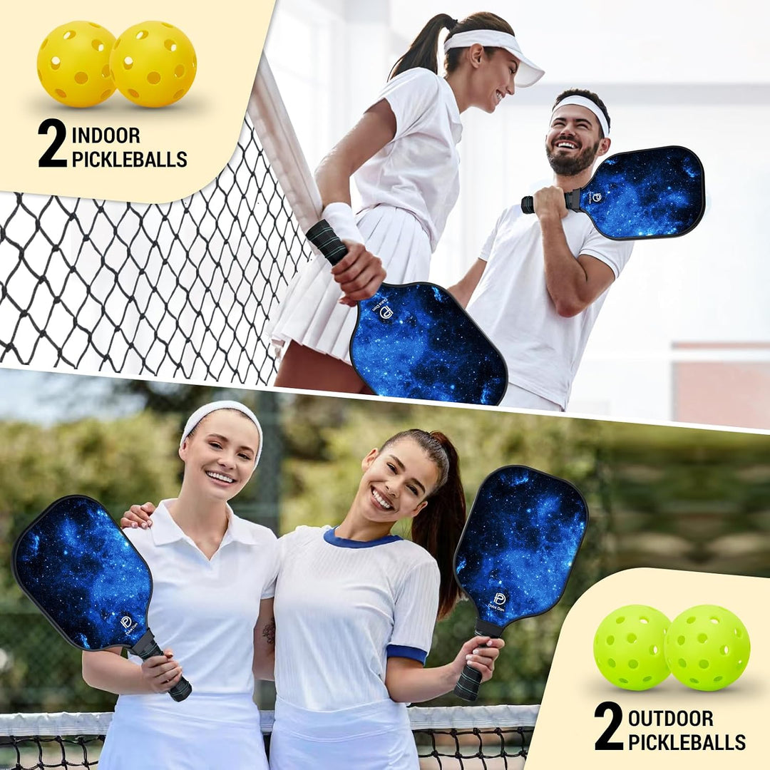 DULCE DOM Pickleball-Paddel, 2er- / 4er-Set, USAPA-genehmigt, Fiberglas/Kohlefaser, Pickleballschläg