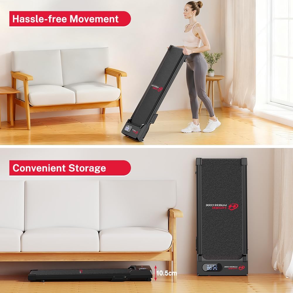 Walking Pad Laufband mit 5% Steigung, 2,5 PS Motor, 1-6 km/h, Unter Schreibtisch Laufband bis 150 kg