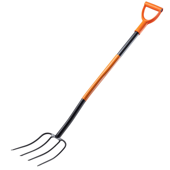 KADAX Spatengabel aus Stahl, 132 cm Lange Gabel, Heugabel, Grabgabel zum Umgraben, ergonomische Gart