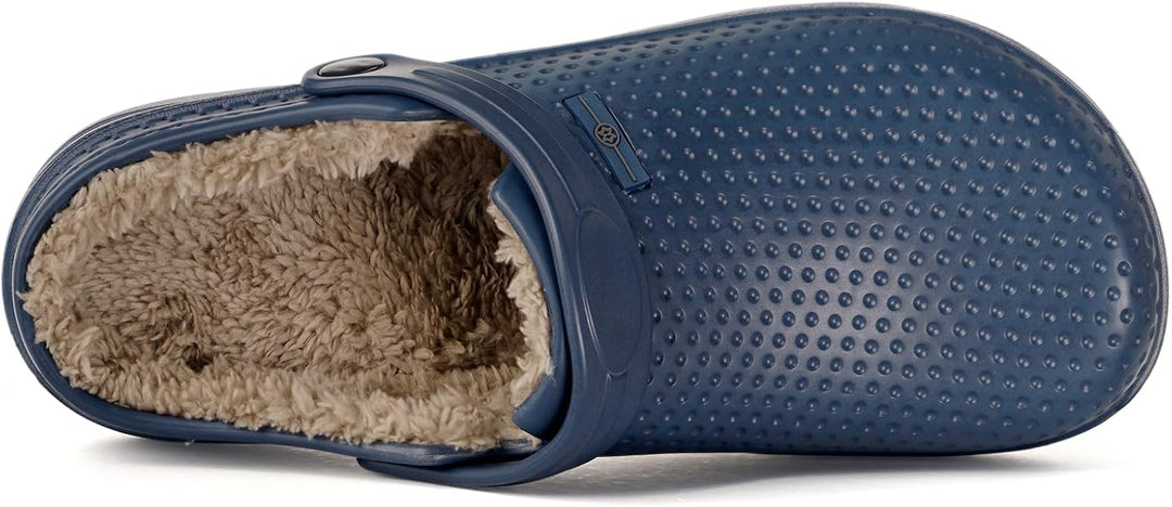 Hsyooes Clogs Damen Winter Gartenschuhe Herren Gefütterte Hausschuhe Wasserdicht Plüsch Pantoletten