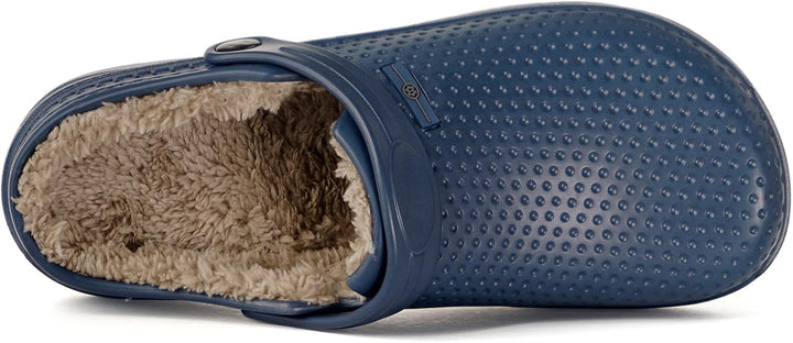 Hsyooes Clogs Damen Winter Gartenschuhe Herren Gefütterte Hausschuhe Wasserdicht Plüsch Pantoletten