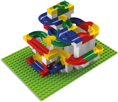 Hubelino 420381 - Kugelbahn - Bahnelemente Set - ab 4 Jahren (100% kompatibel mit Duplo) - 128 Teile
