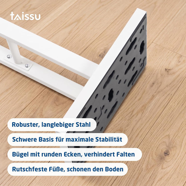 Herrendiener Mod. ADAK - Farbe Matt Weiss - Mit Oberer Kleiderstange und Hosenstange - 52 x 18 x 100