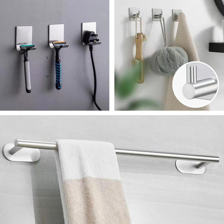 laimew 7 pcs Black Bathroom Accessory Set Silver
