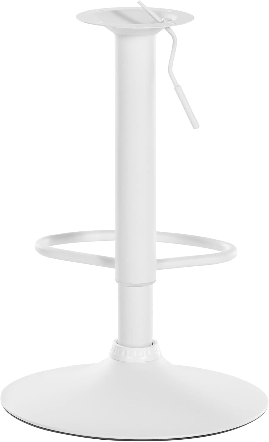 CLP Barhocker-Gestell I Höhenverstellbare Barstuhl-Säule I 10 X 10 cm Lochabstand, Farbe:weiss, Weis
