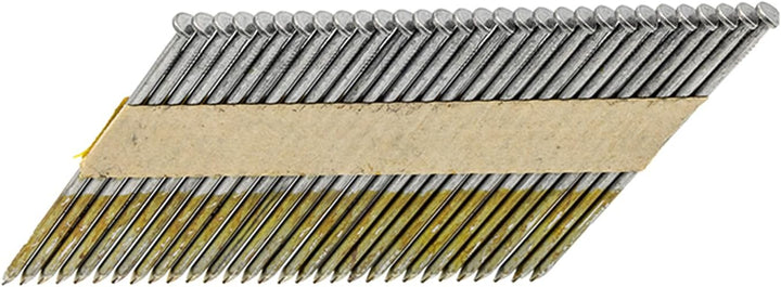 34° Halbkopf-Streifennägel - 3,1x90mm, 3.000 stück, Nägel für Druckluft-Nagler, D-Kopf, Ring/Verzink