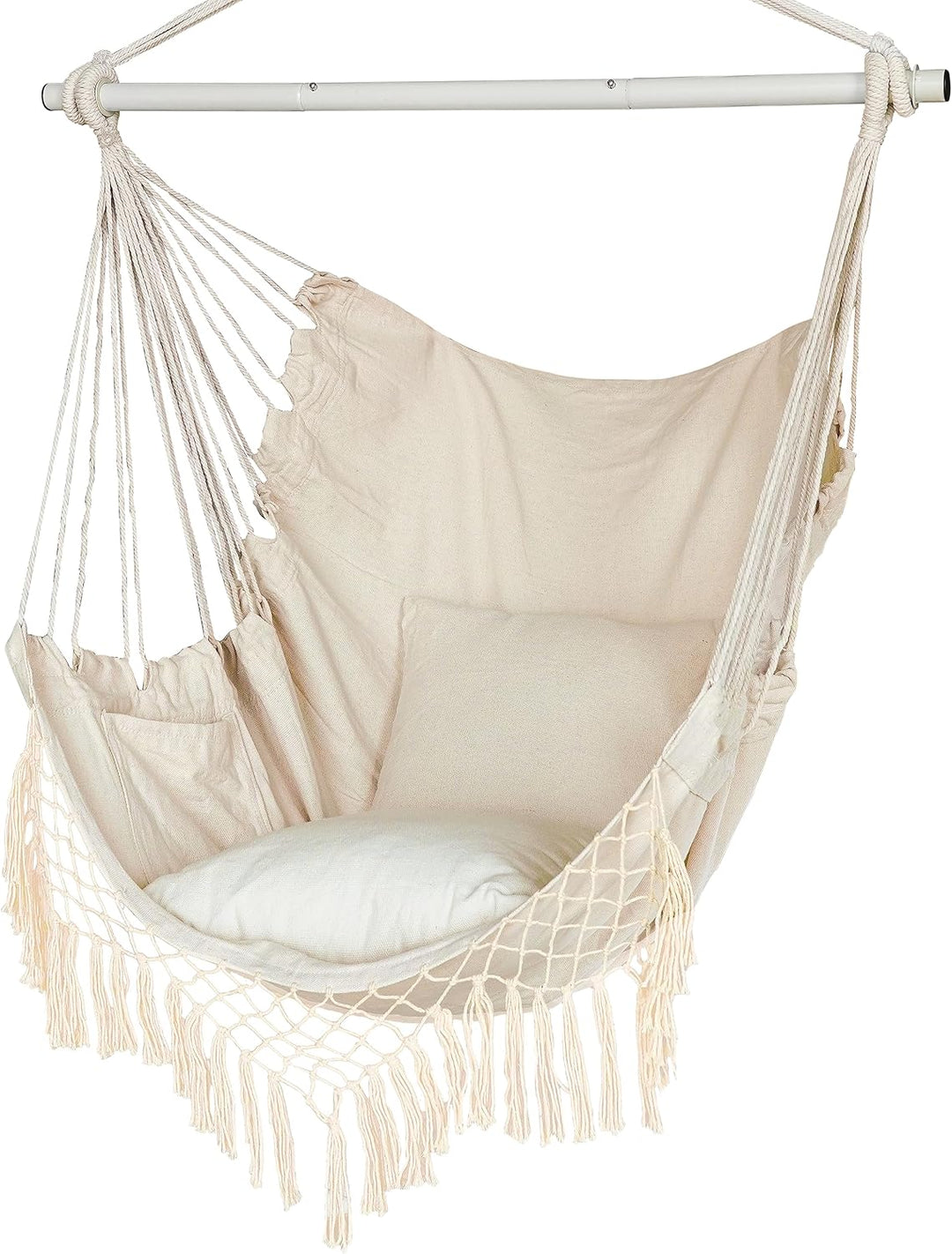 Hängesessel Outdoor, Hängesessel Indoor mit 2 Kissen, Hängesessel ohne Gestell bis 150 kg, Hängestuh