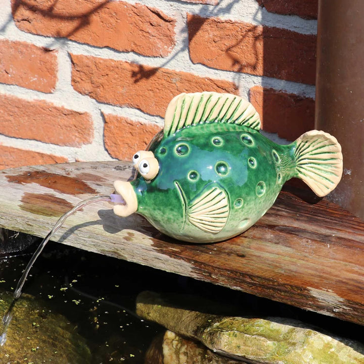Wasserspeier Fisch grün 230V