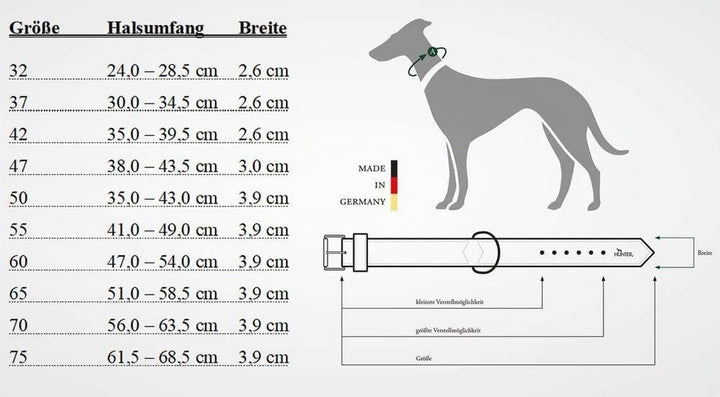 HUNTER SWISS Hundehalsband, Leder, hochwertig, schweizer Kreuz, 47 (S-M), schwarz schwarz 47 (S-M) C