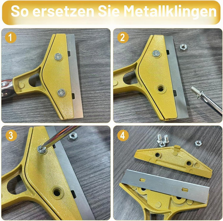 Tapetenentferner Set, 2 Stück Tapetenschaber mit 20 Ersatzklingen, Fensterschaber mit Gummigriff und