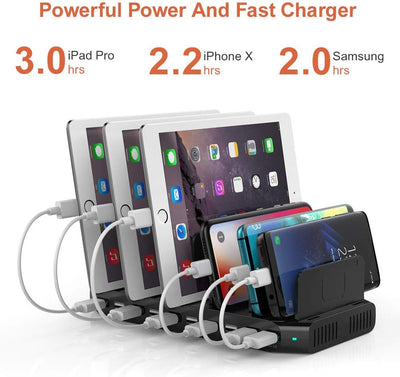 Alxum 60W USB Ladestation Mehrere Geräte 10 Ports Mehrfach Handy Tablet Ladestation für Mobiltelefon