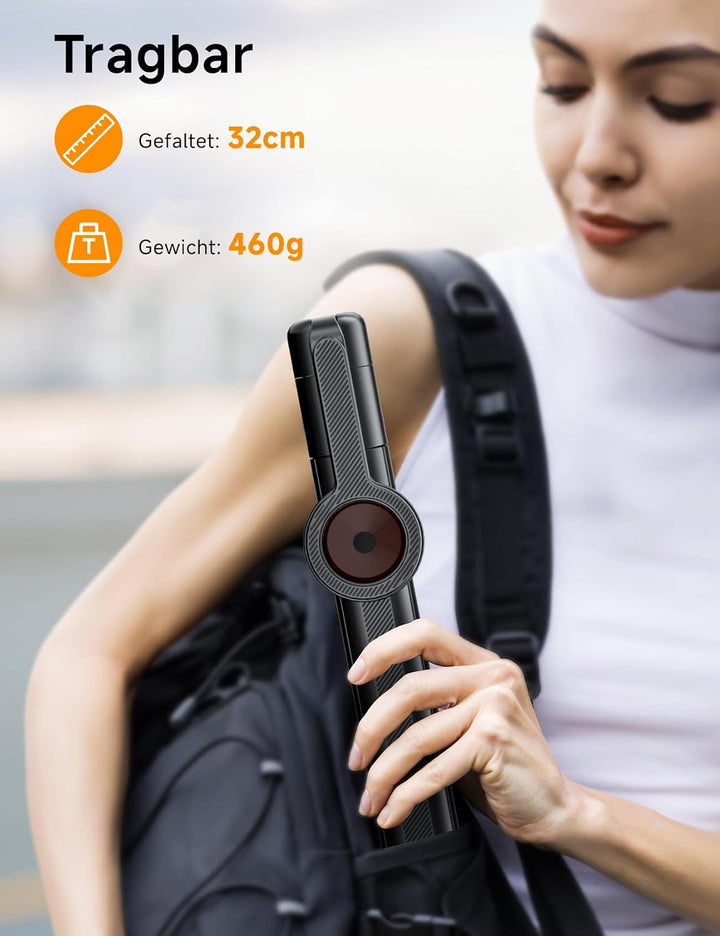 ANXRE 180cm Magnetisches Handy Stativ ＆ Selfie Stick mit Akku-Fernbedienung | Universelle Magnet Han