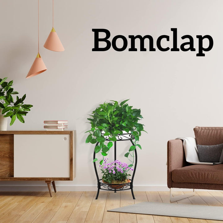 Bomclap Pflanzenständer aus Metall, 48cm Blumenständer Pflanzenständer, 2-stufige Blumentopf Ständer