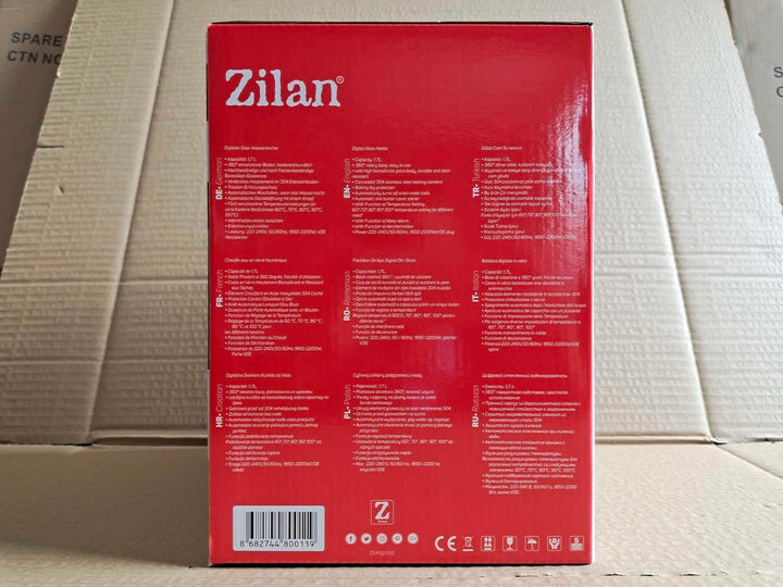 Zilan LED Glas Wasserkocher, Digitaldisplay, 1,7 l, 5 verschiedene Einstellungen, Kabelloser Wasserk