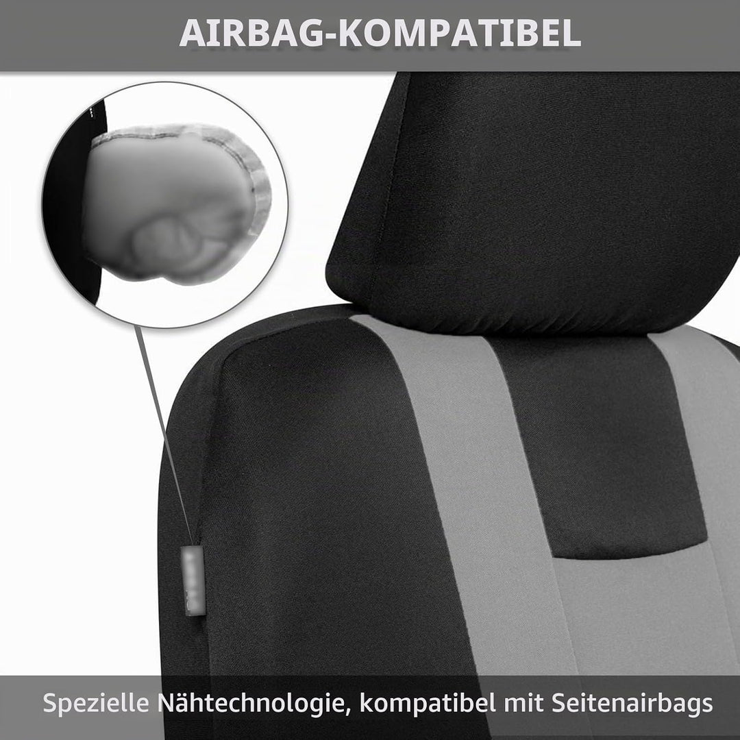 9 Stück Universal Autositzbezüge, Sitzbezüge Auto Für 5 Sitzer, Autositzauflage Set Seiten-Airbag-ko