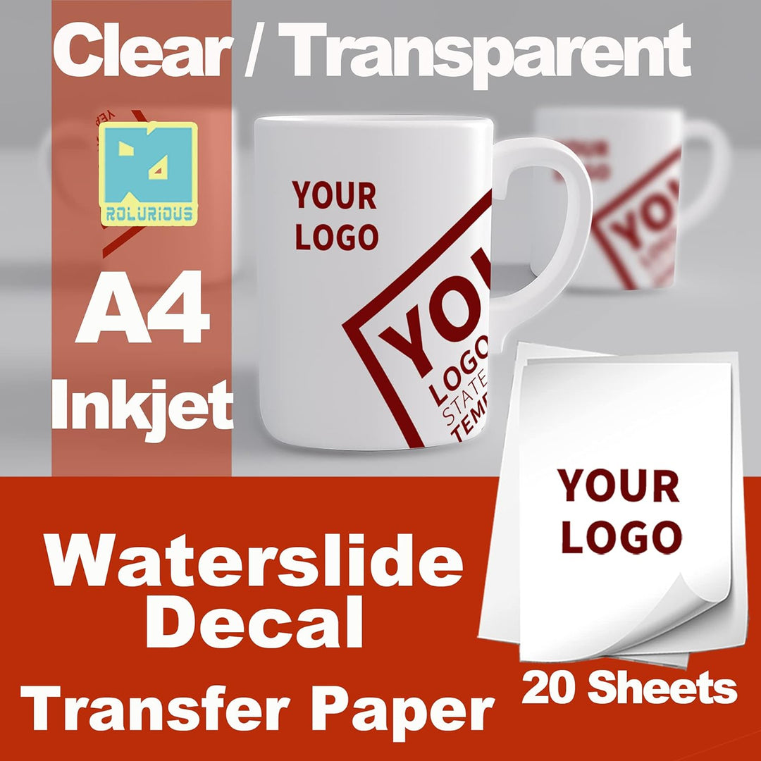 A4-Inkjet-Aufkleber-Druckerpapier, 20 Blatt, transparent, transparent, für Tintenstrahldrucker