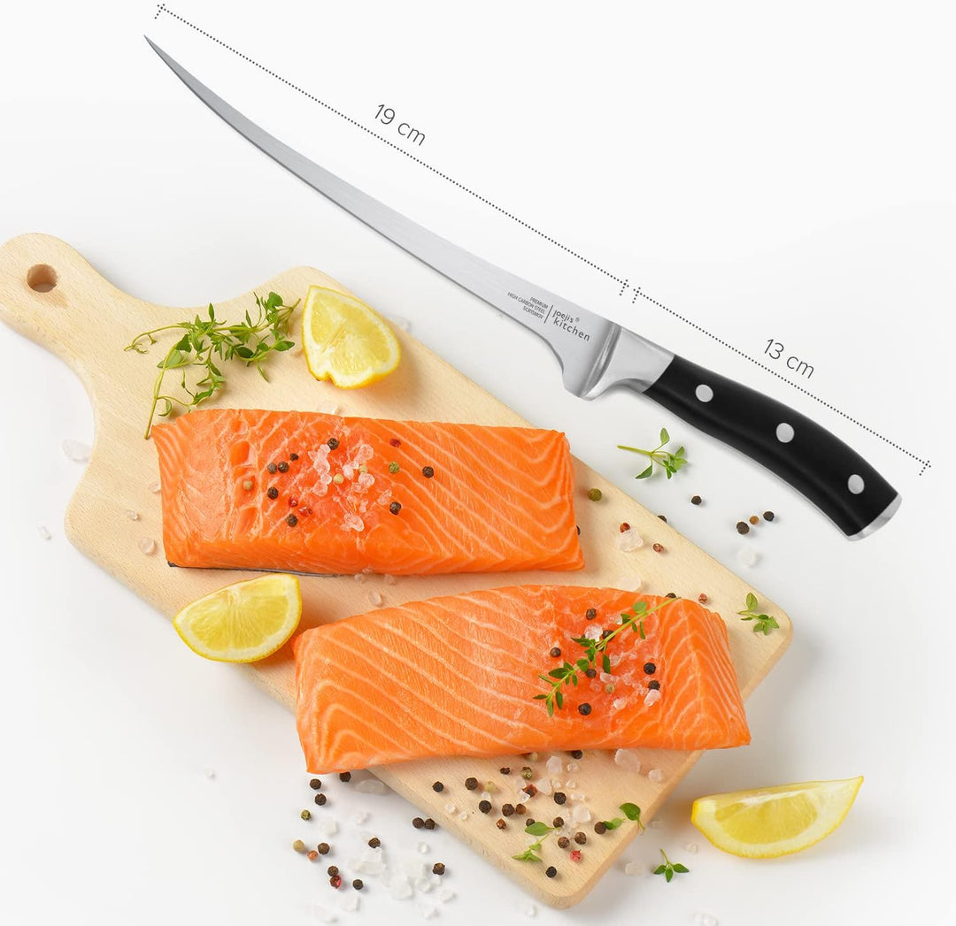 Joejis Filetiermesser Fisch 32 cm scharf aus Edelstahl - das Fischfiletiermesser ist hervorragend al