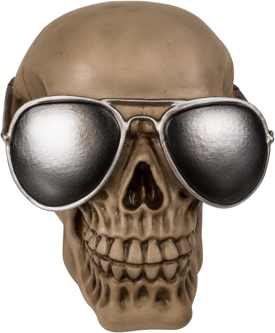 Out of the blue Kopfhörerhalterung, Totenkopf, ca. 16 x 20 x 17 cm, aus Polyresin, in Geschenkverpac