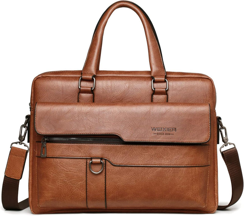 FANDARE Herren Laptop Handtasche Business Aktentasche PU Leder Arbeitstasche Umhängetasche Henkeltas