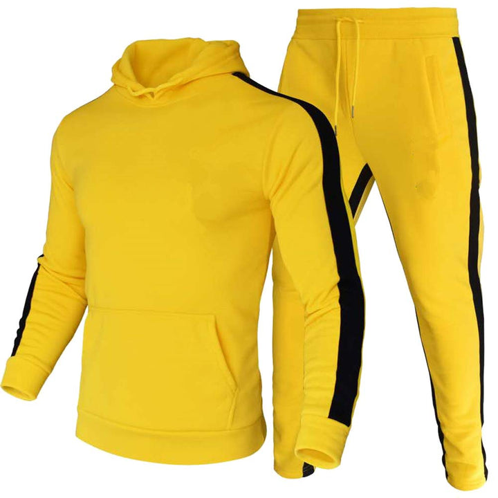 amropi Herren Trainingsanzug Jogginganzug Männer Kapuzenpullover und Jogginghose Sportanzug, Gelb