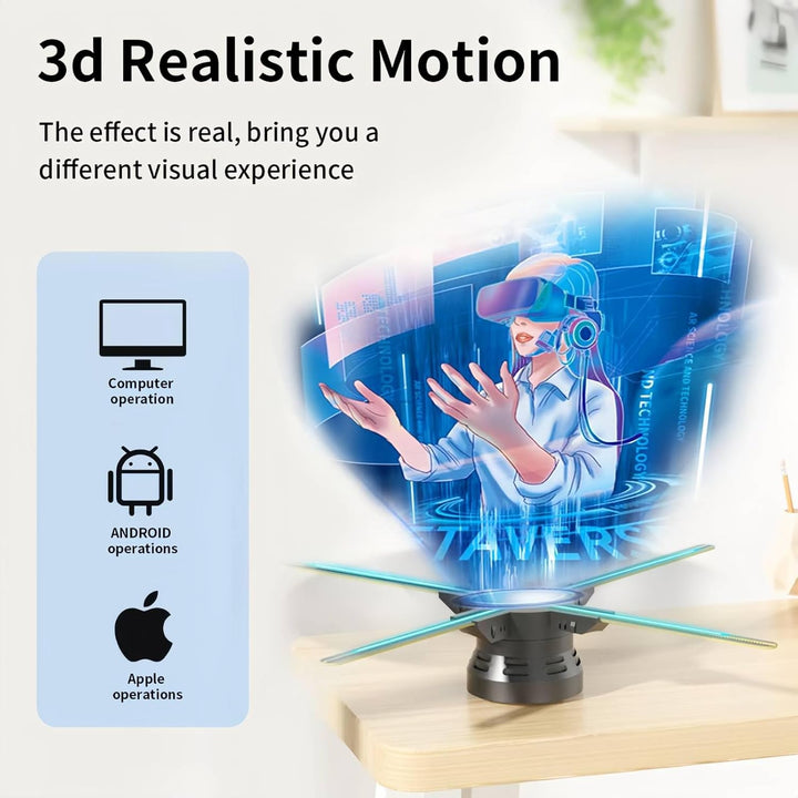 3D Hologramm Lüfter Werbeanzeige LED Lüfter, 672 LEDs Holografische Projektion 3D Hologramm Lüfter,