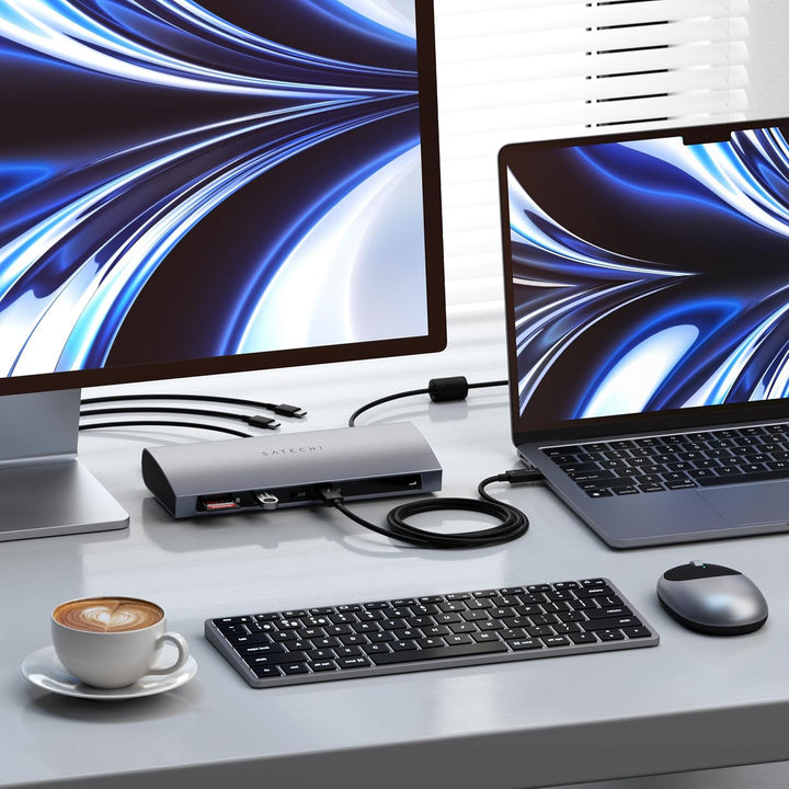 SATECHI Thunderbolt-4 Dockingstation 11-in-1 mit Host-Anschluss, 100W PD, 3X Thunderbolt 4, USB-A 3.