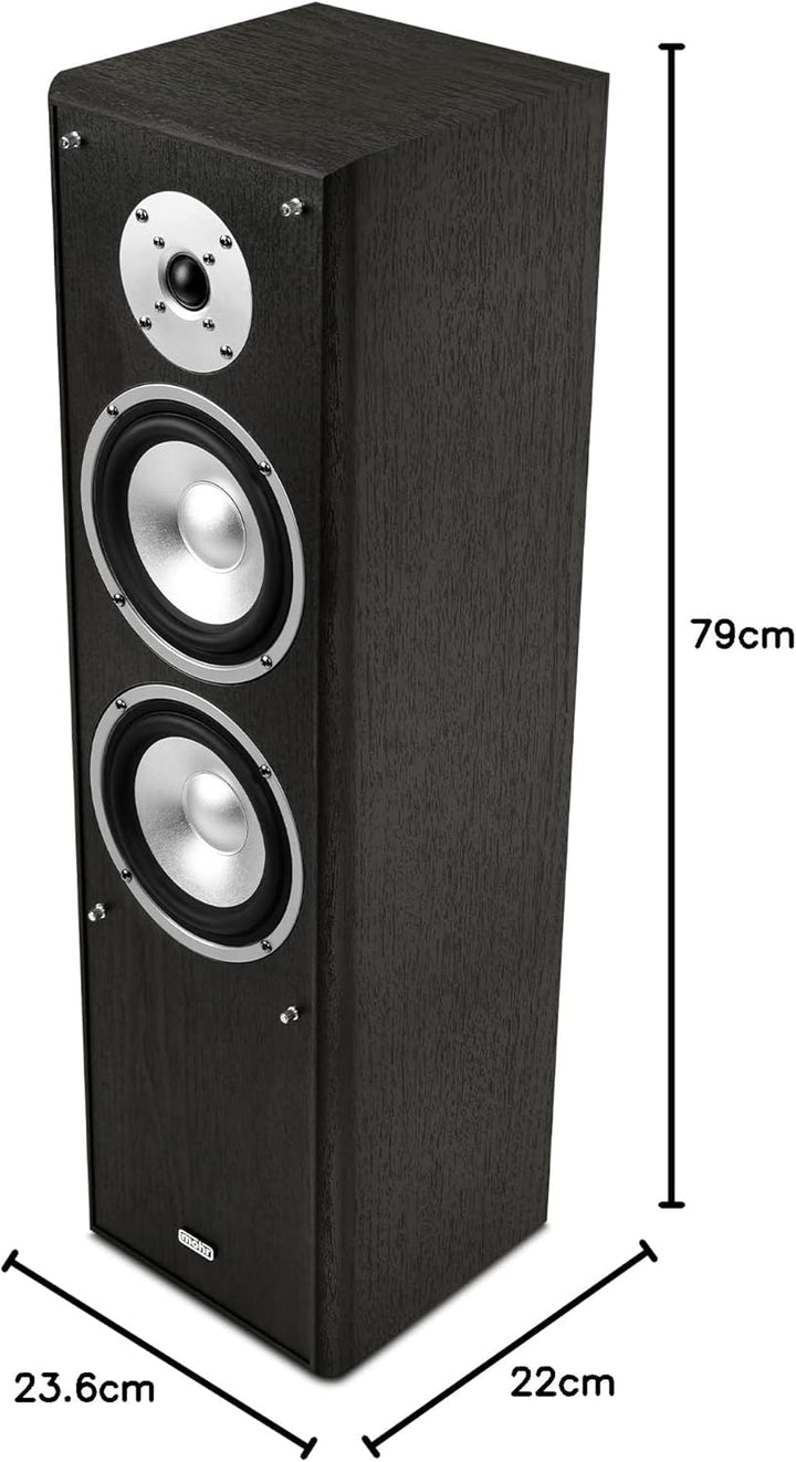 mohr 1 Paar Standlautsprecher SL10 schwarz, Lautsprecherboxen, HiFi Klang zum günstigen Preis, schwa