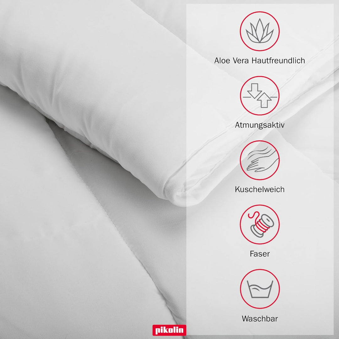 Pikolin Home - Faserdecke mit Aloe Vera-Behandlung (150 g/m²) für Frühling/Sommer Weib Kissen 135/14