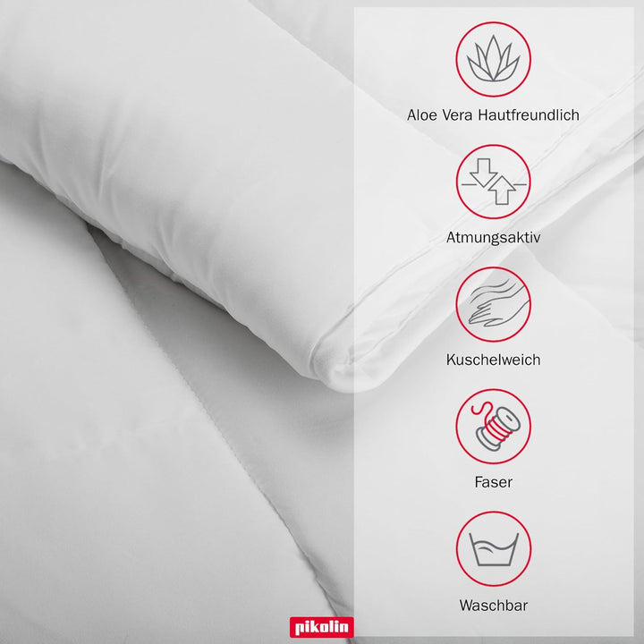 Pikolin Home - Faserdecke mit Aloe Vera-Behandlung (150 g/m²) für Frühling/Sommer Weib Kissen 135/14