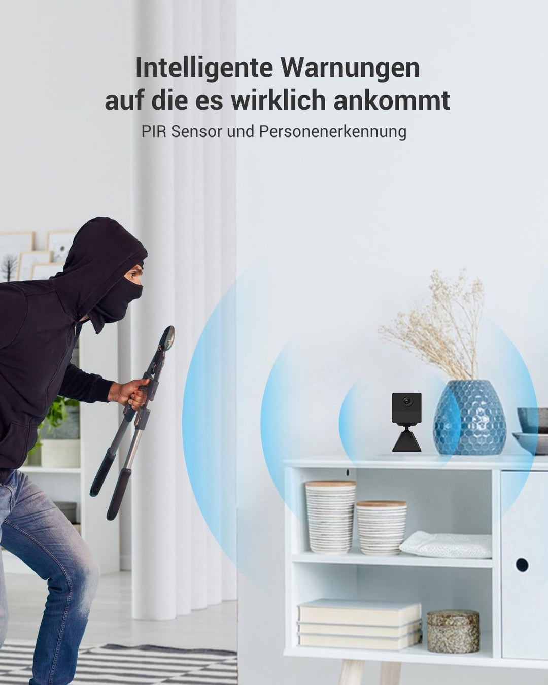 EZVIZ Akku Überwachungskamera, 1080p kabellose WLAN IP Kamera mit PIR Bewegungserkennung und IR Nach