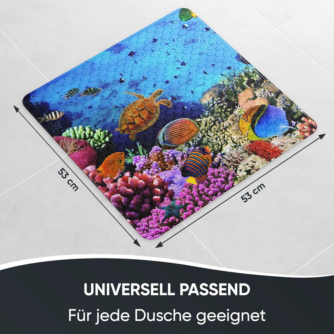 Sanilo Badematte 53 x 53 cm, rutschfeste Duschmatte für Dusche und Badewanne, Antirutschmatte maschi
