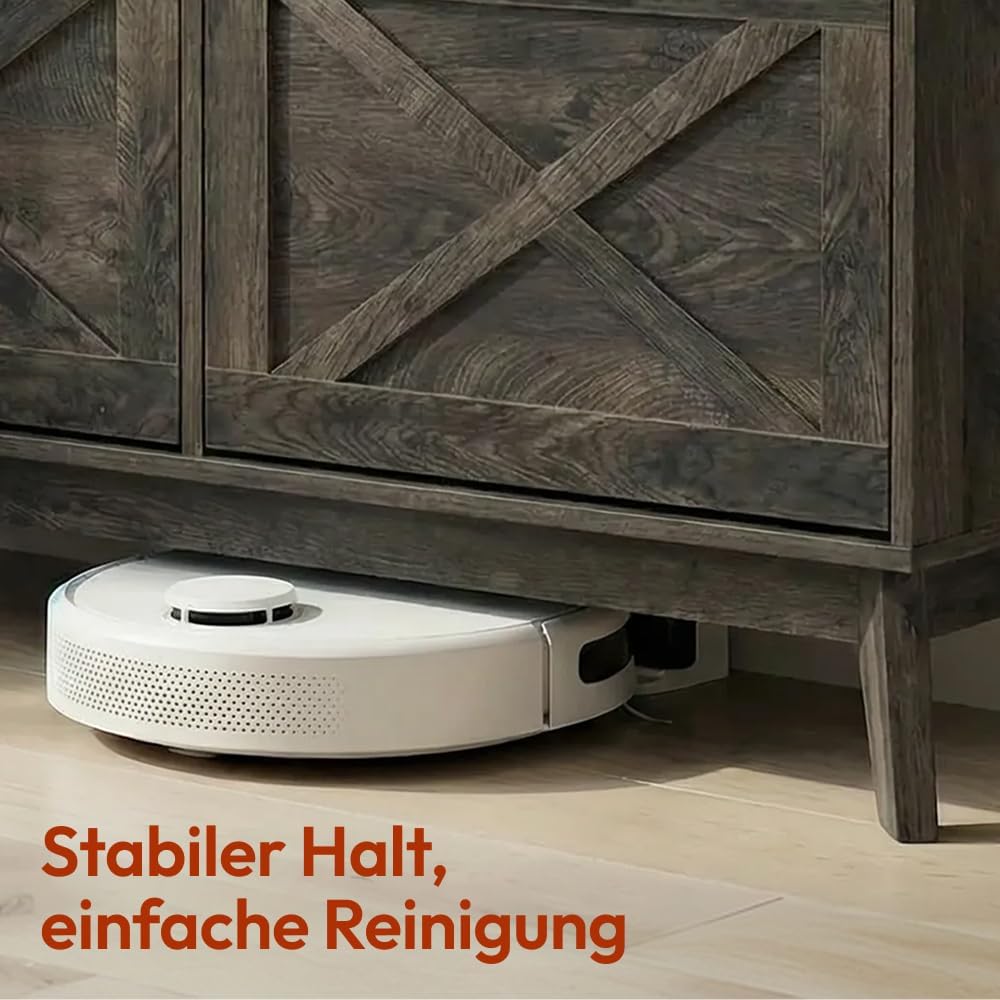 CASABEL Schuhschrank mit 4 Klappen, Fronten mit Kreuzmuster, DunklesHolz, Funktionales Design, Gross