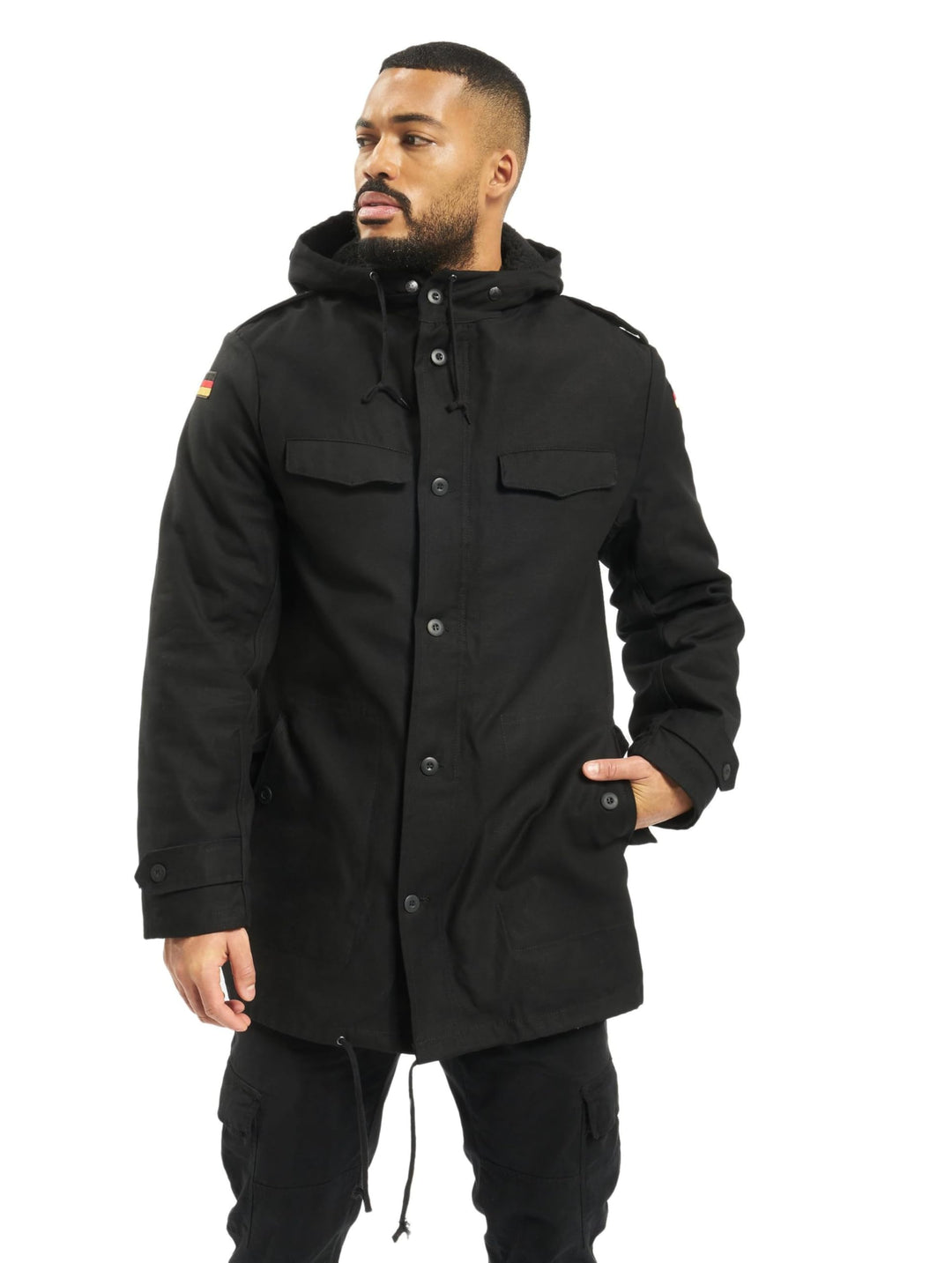 Brandit BUNDESWEHR PARKA MIT FUTTER & FLAGGEN BW FELDPARKA BORDPARKA JACKE WINTERJACKE, 50 / L Schwa