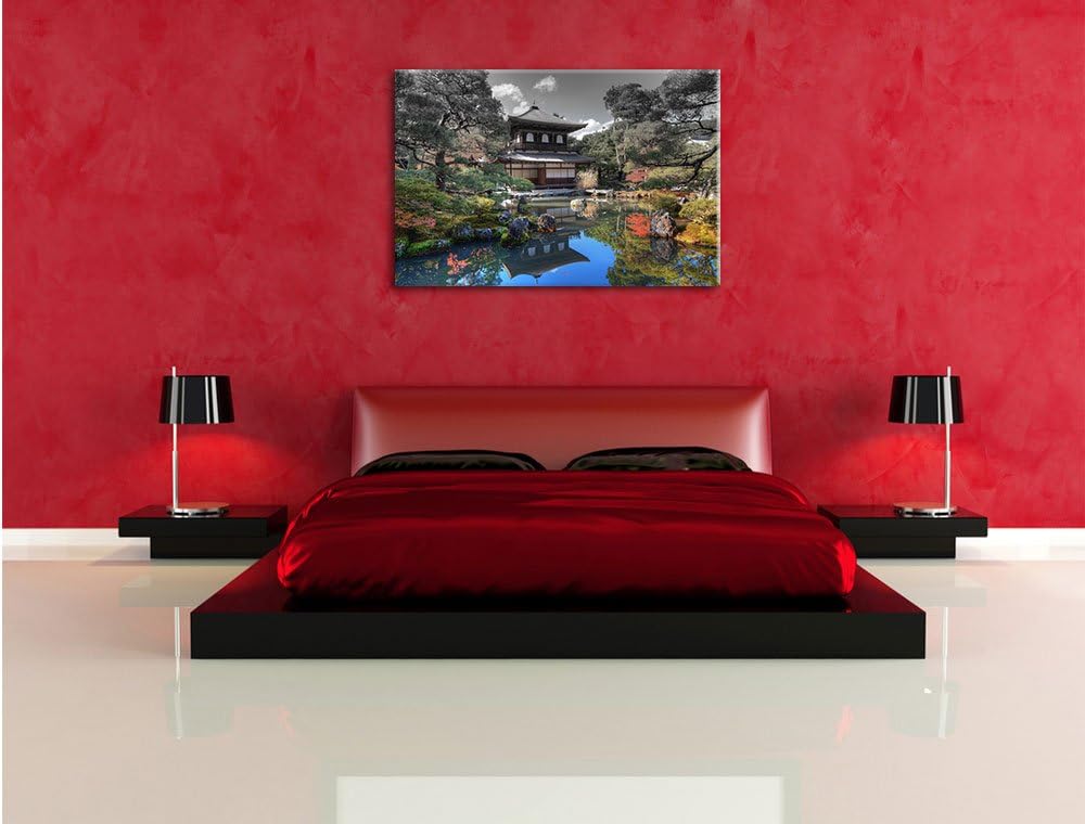 Pixxprint Ginkaku-ji-Tempel in Kyoto als Leinwandbild/Grösse: 100x70 cm/Wandbild/Kunstdruck/fertig b