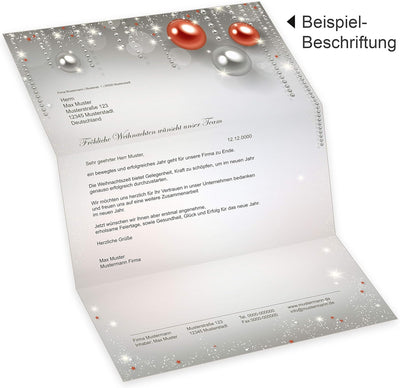 Gala Design 25 Sets Weihnachtsbriefpapier mit Umschlag ohne Fenster, weihnachtliches Papier A4 Druck