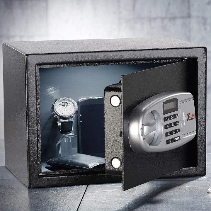 Xcase Wandtresor: Stahlsafe mit digitalem Code-Schloss und LCD-Display, 16 Liter (Schranktresor, Tre