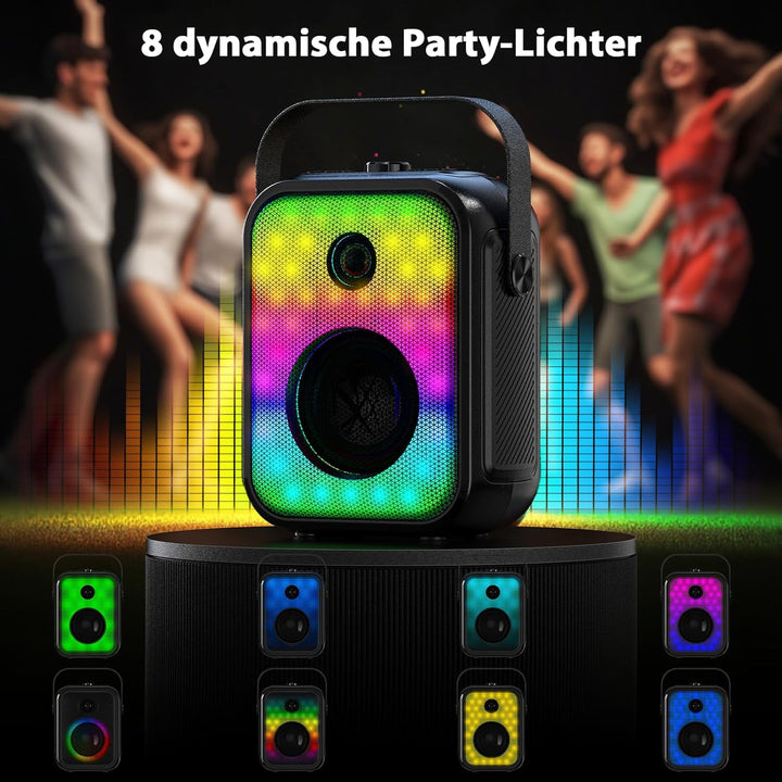 Karaoke Maschine für Erwachsene mit 2 kabellosen Mikrofonen, tragbarer Bluetooth-Lautsprecher mit St