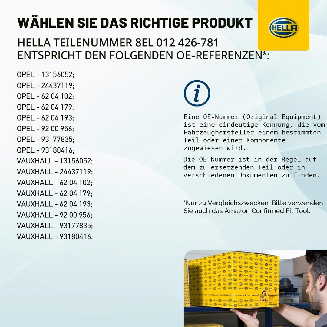 HELLA - Generator/Lichtmaschine - 14V - 70A - für u.a. Opel Corsa C (X01) - 8EL 012 426-781