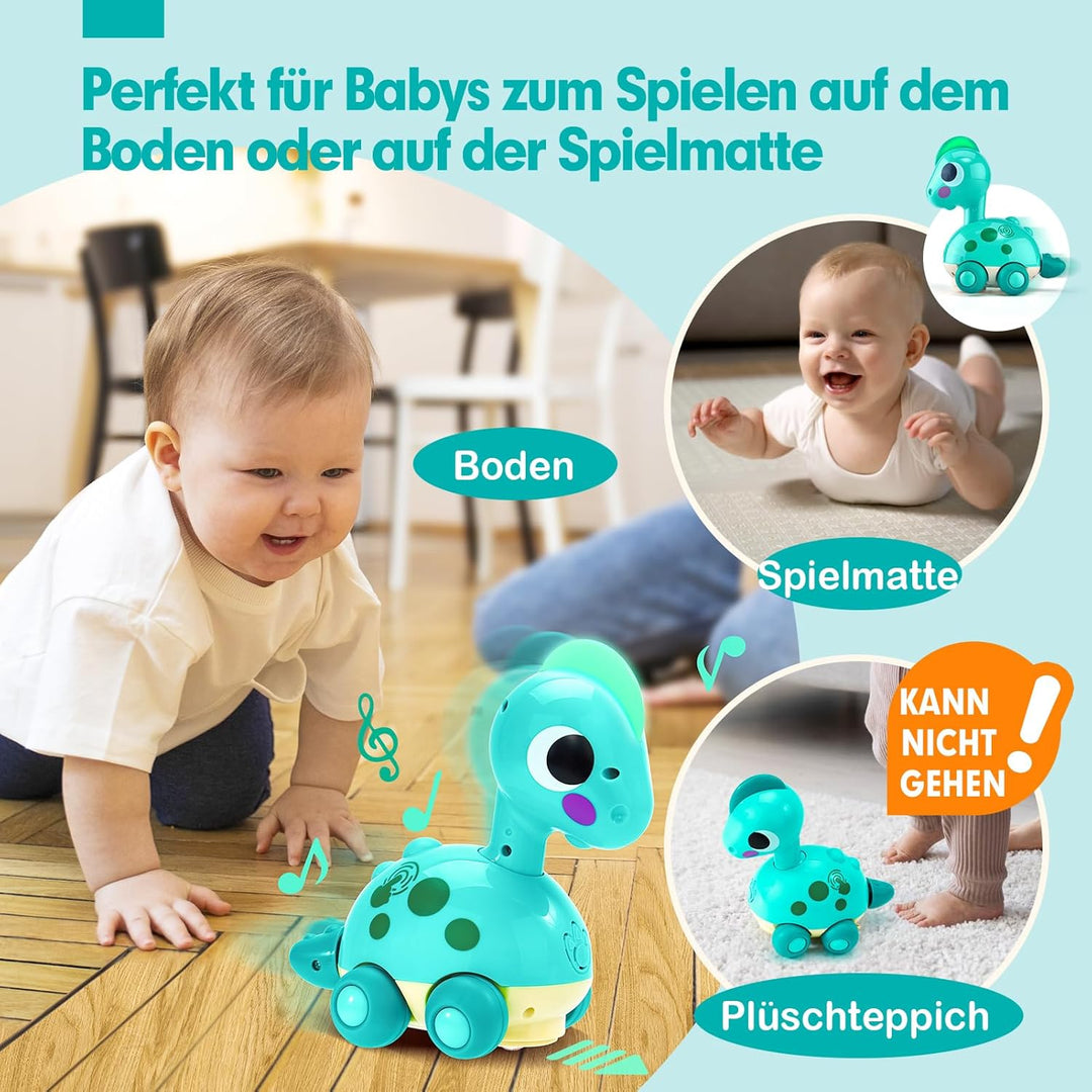 CubicFun Musik Baby Spielzeug Dinosaurier für 6-12-18 Monate, Kriechendes und Singendes Musikalische