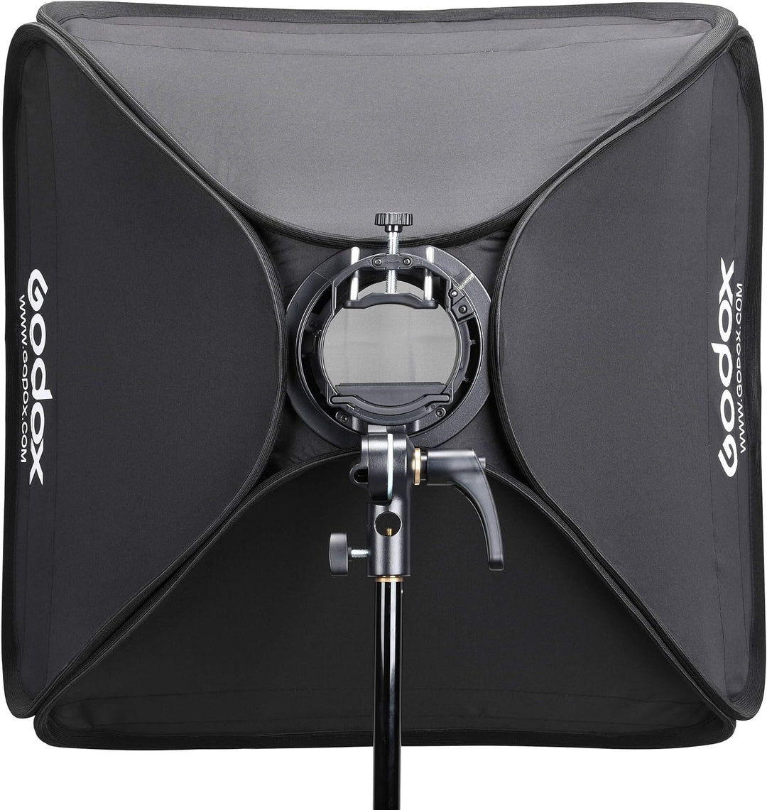 Godox SGUV6060 S2 Bowens-Halterung mit Softbox und Tragetasche-Kit (23,6 x 23,6) Schwarz KSA Version