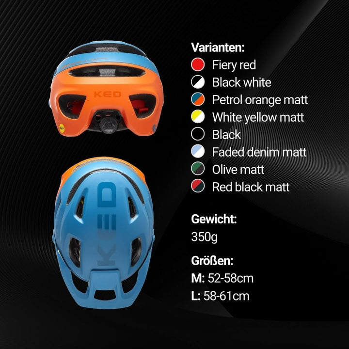 KED Pector ME1 MTB Fahrrad Helm matt Petrol/orange 2023, M